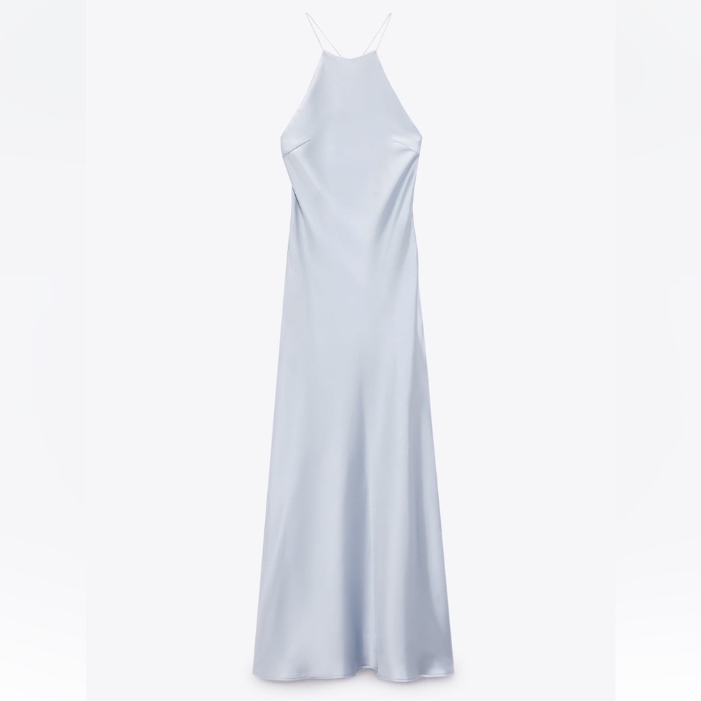 Zara SATIN DRESS WITH SPAGHETTI STRAPS